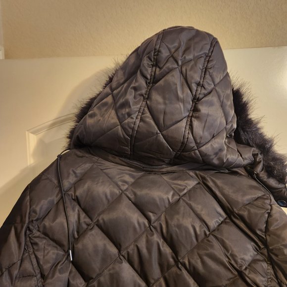 Kenneth Cole Reaction Down Coat Chocolate Brown - Picture 4 of 11